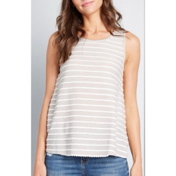 ModCloth Grey Playfully Functioning Knit Tank Top - Picture 1 of 4